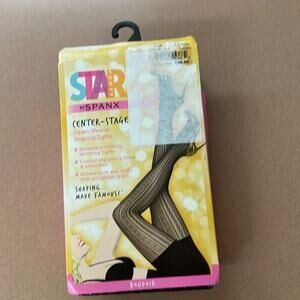 SPANX Star Size A Black Open Weave Shaping Tights